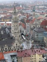 Вид с башни на центр Мюнхена